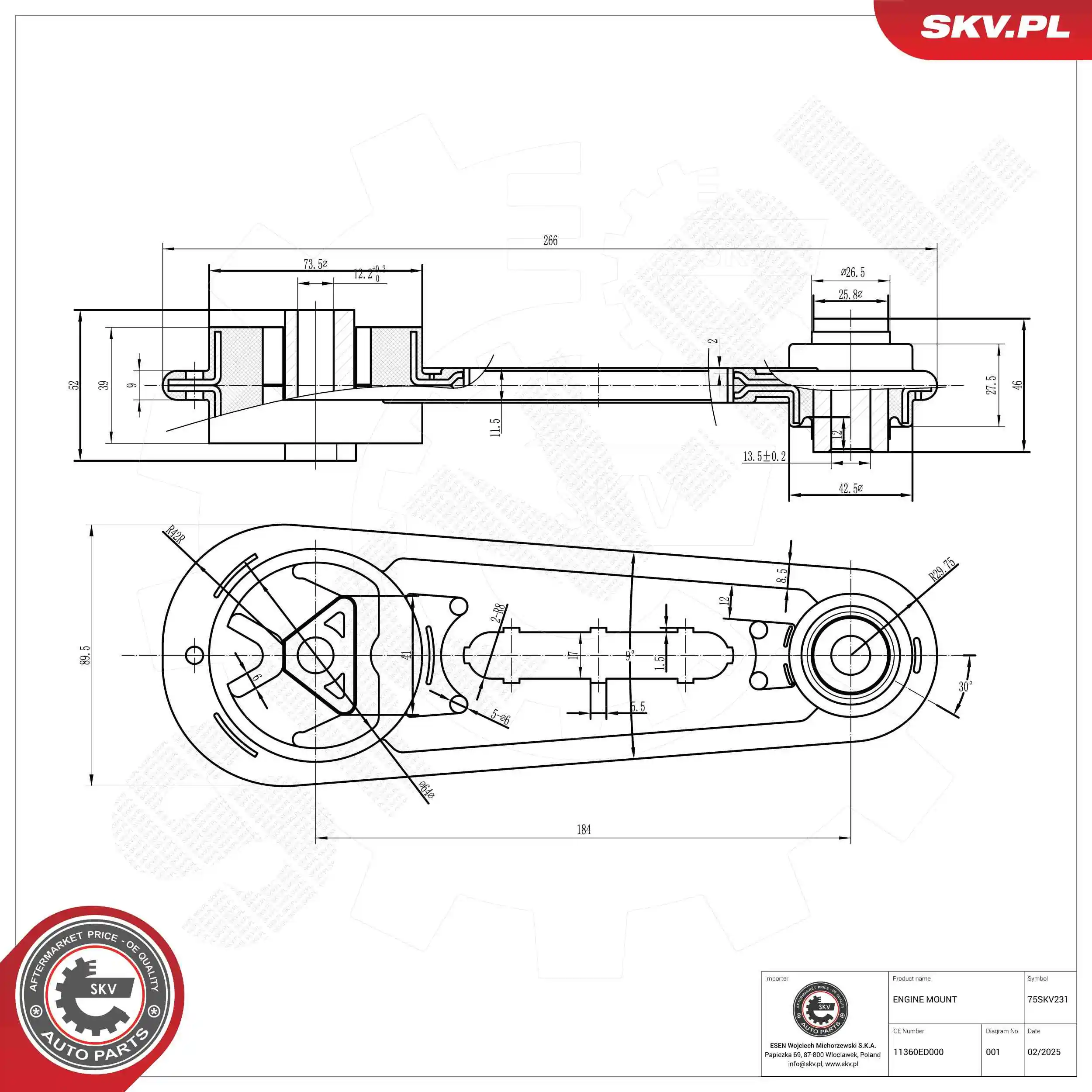 Mounting, engine